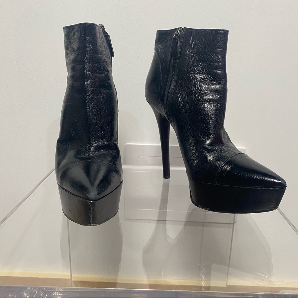 Amazing Prada  zipper Stiletto high rise  runway boots!!! Seriously sick amazing